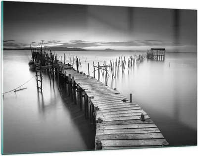 Produktbild von Bilder auf glas - Meer Brücke Landschaft Natur - 120x80cm - Glasbilder - Wandbilder - Kunstdruck - zum Aufhängen bereit - Wanddekoration aus Glas - Glas Bilder - Wandbild auf Glas - GAA120x80-3082