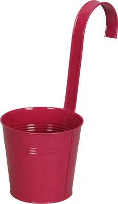 Produktbild von Hängetopf Metall pink Blumentopf mit Haken Balkontopf Pflanzenhalter Ø15cm H14cm