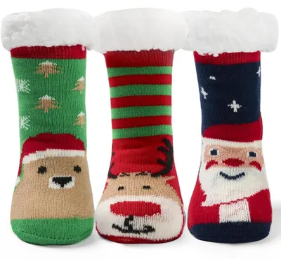 Produktbild von 3 Paar Kinder Wintersocken Mädchen Jungen Antirutsch Kuschelsocken Thermosocken 2-10 Jahre Baumwolle