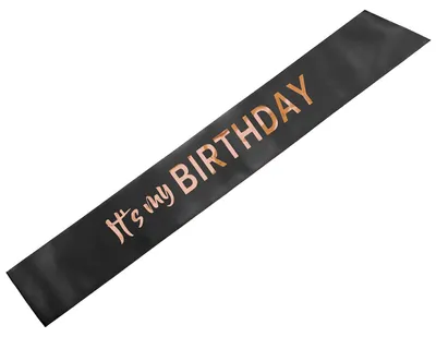 Zdjęcie produktu dla Szarfa Its my birthday czarny 79x9,4 - PartyDeco