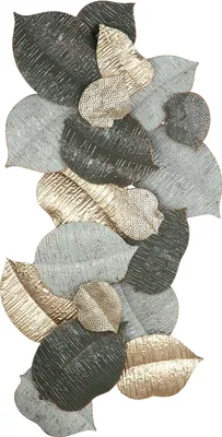 Image de Gilde Wandrelief, Blatt, "Blätterregen", Metall, grün, VE 1, L. 7 cm, B. 113 cm, H. 60 cm 67790 4063387677902