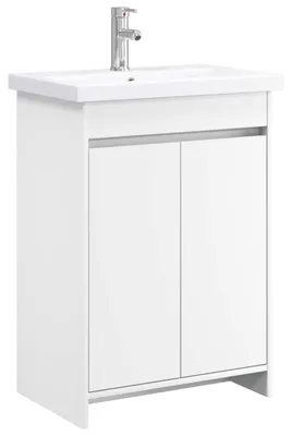Zdjęcie produktu dla Zestaw mebli łazienkowych vidaXL, biały, 81 x 40 x 84,5 cm, materiał drewnopochodny
