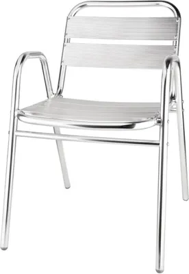Produktbild von Bolero Bistrostühle mit Unterarmlehne Aluminium (4 Stück)