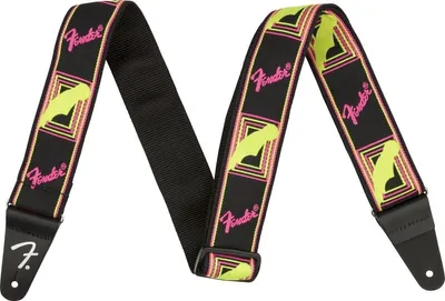 Produktbild von Fender Neon Monogram Strap Textilgurte für Gitarren Yellow/Pink