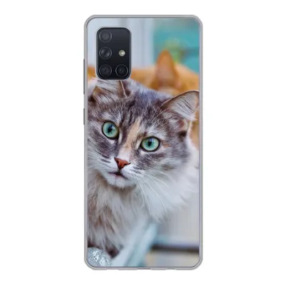 Produktbild von MuchoWow® Handyhülle Schutzhülle Hülle für Samsung Galaxy A51 Katze - Fenster - Katzen Silikon Softcase Handy Hülle - Schutzabdeckung