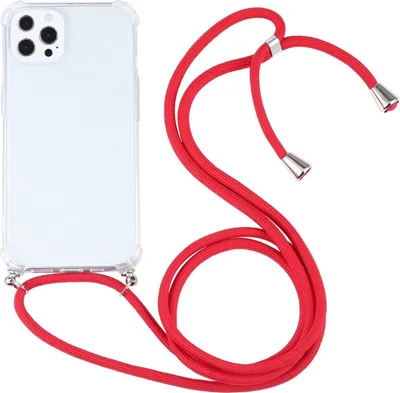 Produktbild von König Design Hülle kompatibel mit Apple iPhone 13 Pro Max Kunststoff Handykette Cover - Case Handyhülle Rot