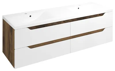 Produktbild von Sapho WAVE Doppelunterschrank 149,7x50x47,8cm, weiß/Eiche collingwood