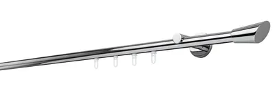 Produktbild von Gardinenstange auf Maß 20mm Rag 1-lauf Wandträger 6,5cm Farbe: Chrom, Größe: 120cm