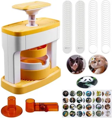 Obrázek produktu pro Stroj na výrobu odznaků pro kutily, 55 mm, 48 předloh a 48 otisků, 1 kruhový konektor, sada pro kutily, nářadí pro kutily
