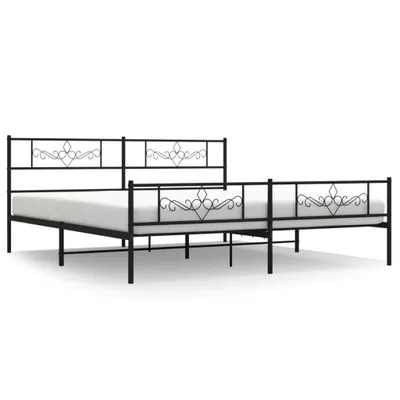 Immagine prodotto di vidaXL Struttura letto con testiera e pediera in metallo nero 183x213 cm