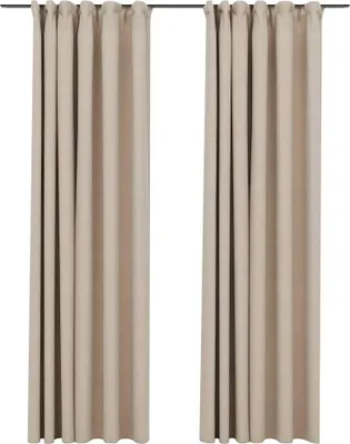 Obrázek produktu pro vidaXL Zatemňovací závěsy 2 ks. Háček Vzhled lnu Béžová 140x225 cm