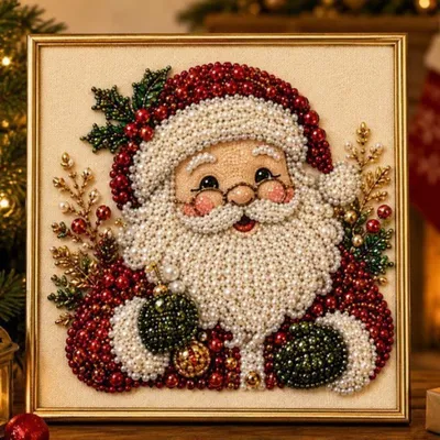 Produktbild von 3D Weihnachts Diamond Painting Set – DIY Perlenbild mit Glitzersteinen
