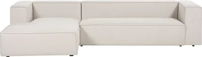 Produktbild von BELIANI Ecksofa Beige Stoff L-förmig 3-Sitzer Sofa mit Chaiselongue Rechtsseitig Wohnzimmermöbel Modern Wohnzimmer Ausstattung Wohnecke Sitzecke