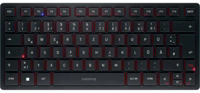 Produktbild von CHERRY KW 9200 MINI, 75%, Verkabelt & Kabellos, USB + RF Wireless + Bluetooth, Scherenschalter, QWERTZ, Schwarz