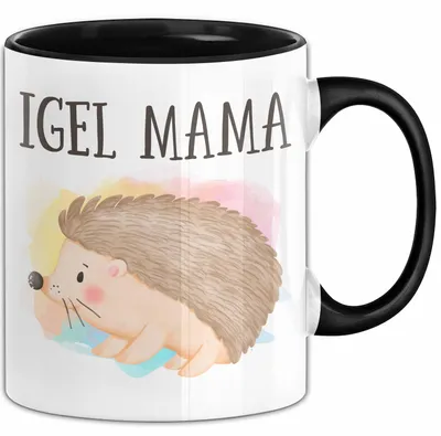 Produktbild von Igel Tasse Geschenk Igel Mama Geschenkidee Igel Besitzerin (Schwarz)