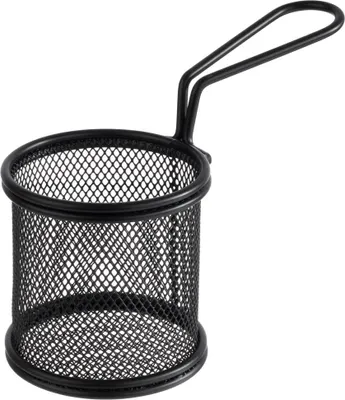 Produktbild von APS 40624 Servier-Frittierkorb SNACKHOLDER, Edelstahl, Ø 8 cm, Höhe 7,5 cm, schwarz