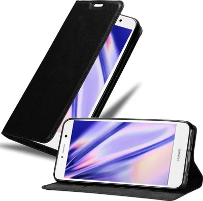 Obrázek produktu pro Cadorabo Case for Huawei Enjoy 7 PLUS Protective Case in Black Pouzdro na mobilní telefon s magnetickým zavíráním