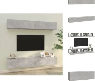 Produktbild von vidaXL TV-Wandschränke 4 Stk. Betongrau 100x30x30 cm -  TV-Möbel