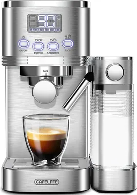 Obrázek produktu pro Plně automatický kávovar Cafelffe, tlak 20 barů, nerezový kryt, nerezová ocel, EU