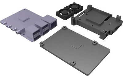 Imagen del producto de Carcasa de aluminio + ventilador para Raspberry Pi 4