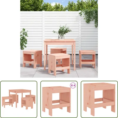 Produktbild von The Living Store 5-tlg. Garten-Essgruppe Massivholz Douglasie