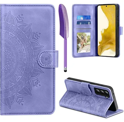 Produktbild von Kunstlederhülle für Samsung Galaxy S22 5G Flip Wallet mit Kartenfach, Magnet, Standfunktion, Lila