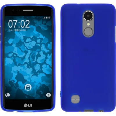 Produktbild von PhoneNatic Case kompatibel mit LG K8 2017 - blau Silikon Hülle matt + 2 Schutzfolien
