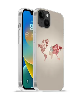 Produktbild von MuchoWow® Handyhülle Schutzhülle Hülle für Apple iPhone 14 Plus - Soft case Weltkarte - Karte - Briefe Silikon Softcase Handy Hülle - Abbildung