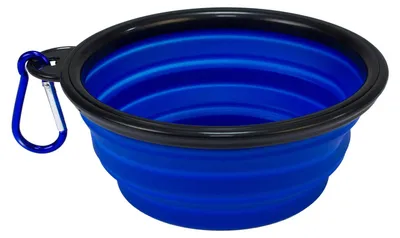 Productafbeelding van Arquivet voerbak en waterbak, inklapbaar, siliconen, blauw, 13 x 5 cm