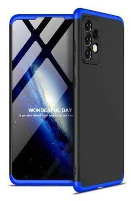 Produktbild von 360 Grad-Case für Galaxy A33 5G mit 2.5D Glas - Farbe: Schwarz & Blau - Modellkompatibilität: Für Samsung Galaxy A33 5G