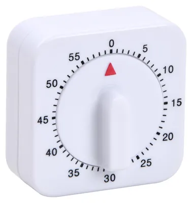 Mechanische Küchenuhr 60 Min. Countdown, weiß, laut