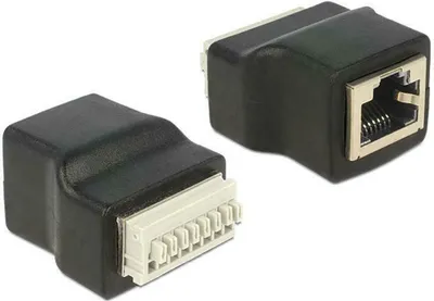 Produktbild von Adapter R-J45 Buchse - Terminalblock (schwarz)