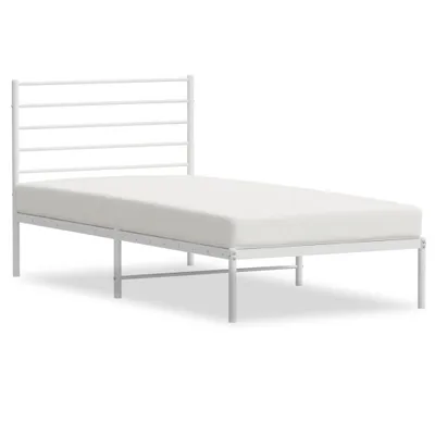 Produktbild von Bettgestell mit Kopfteil Metall Weiß 90x200 cm