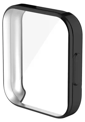 Image de Étui de protection pour montre connectée - Redmi Watch 2 Lite - TPU souple - Protection d'écran intégrée - Résistant aux chocs - Galvanisé - Noir