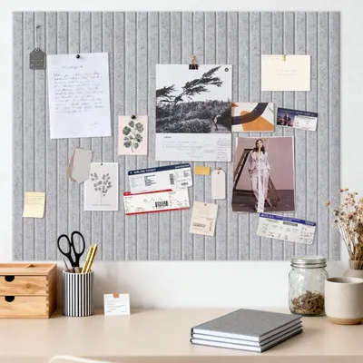 Productafbeelding van Zelfklevende prikbordwand, 40x60 cm, zilvergrijs, kurkbord, viltprikbord, fotowand, memobord, visionbord