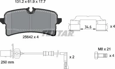 Produktbild von TEXTAR Bremsbeläge Satz Hinten für AUDI A6 Avant (4G5, 4GD, C7) 2564201