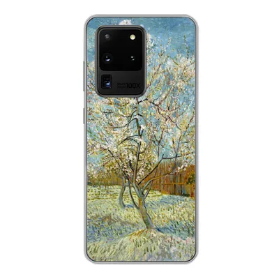 Produktbild von MuchoWow® Handyhülle Schutzhülle Hülle für Samsung Galaxy S20 Ultra Blühender Pfirsichbaum - Vincent van Gogh Silikon Softcase Handy Hülle - Karteninhaber