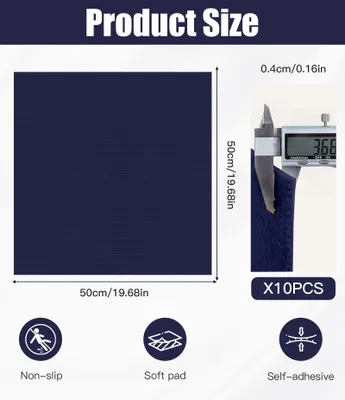 Zdjęcie produktu dla Samoprzylepne płytki dywanowe, 50 x 50 cm, 10 sztuk, 2,5 m², do użytku w pomieszczeniach mieszkalnych i biurowych