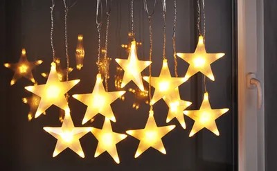 Produktbild von 100 LED Stern Lichterkette Sternenvorhang Vorhang Lichtervorhang Leuchtvorhang