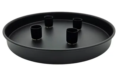 Produktbild von Kerzenteller Kerzentablett magnetische Kerzenhalter Tablett schwarz Metall 25 cm