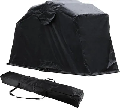 Obrázok produktu pre Plachta na motocykel – Kryt na motocykel – 600D Oxford tkanina – 269×104×155 cm – Skladateľný – Do garáže – Čierny