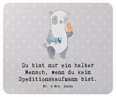 Produktbild von Mr. & Mrs. Panda Mouse Pad Speditionskaufmann Herz - Grau Pastell - Geschenk, mauspad laptop, Mousepad, pc