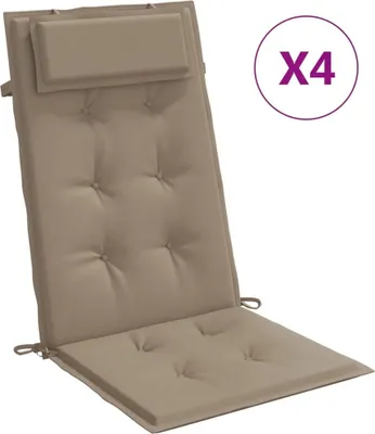 Immagine prodotto di vidaXL Cuscini per schienale alto 4 pezzi. Tessuto Oxford Taupe