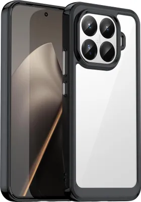 Immagine prodotto di Per Xiaomi 15T Pro 5G serie colorata TPU / Custodia protettiva ibrida acrilica nera