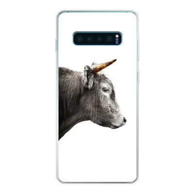 Produktbild von MuchoWow® Handyhülle Schutzhülle Hülle für Samsung Galaxy S10 Lite Schottischer Highlander - Horn - Gold Silikon Softcase Handy Hülle - Schutz