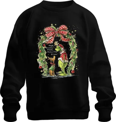 Obrázok produktu pre Grinch – Možno Vianoce znamenajú niečo viac – vtipné darčekové uni mikina, čierna, 3XL