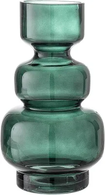 Produktbild von Famanu Glasvase Grünes Design - 14,5 cm x 14,5 cm x 25 cm