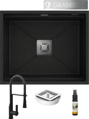 Produktbild von Unterbaubecken Gold Granit Wasserhahn Siphon Epir 60