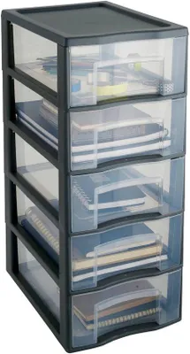 Productafbeelding van kunststof opbergtoren, 5 laden, A4, hoogte 61 cm