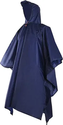 Produktbild von Drei-in-Eins-Multifunktions-Regenmantel, Outdoor-Rucksack, Poncho, regenfest, Skyscreen-Bodenmatte, Strandmatte, Bodenmatte, wiederverwendbare Regenponchos, geeignet für Wandern, Camping (Marineblau)